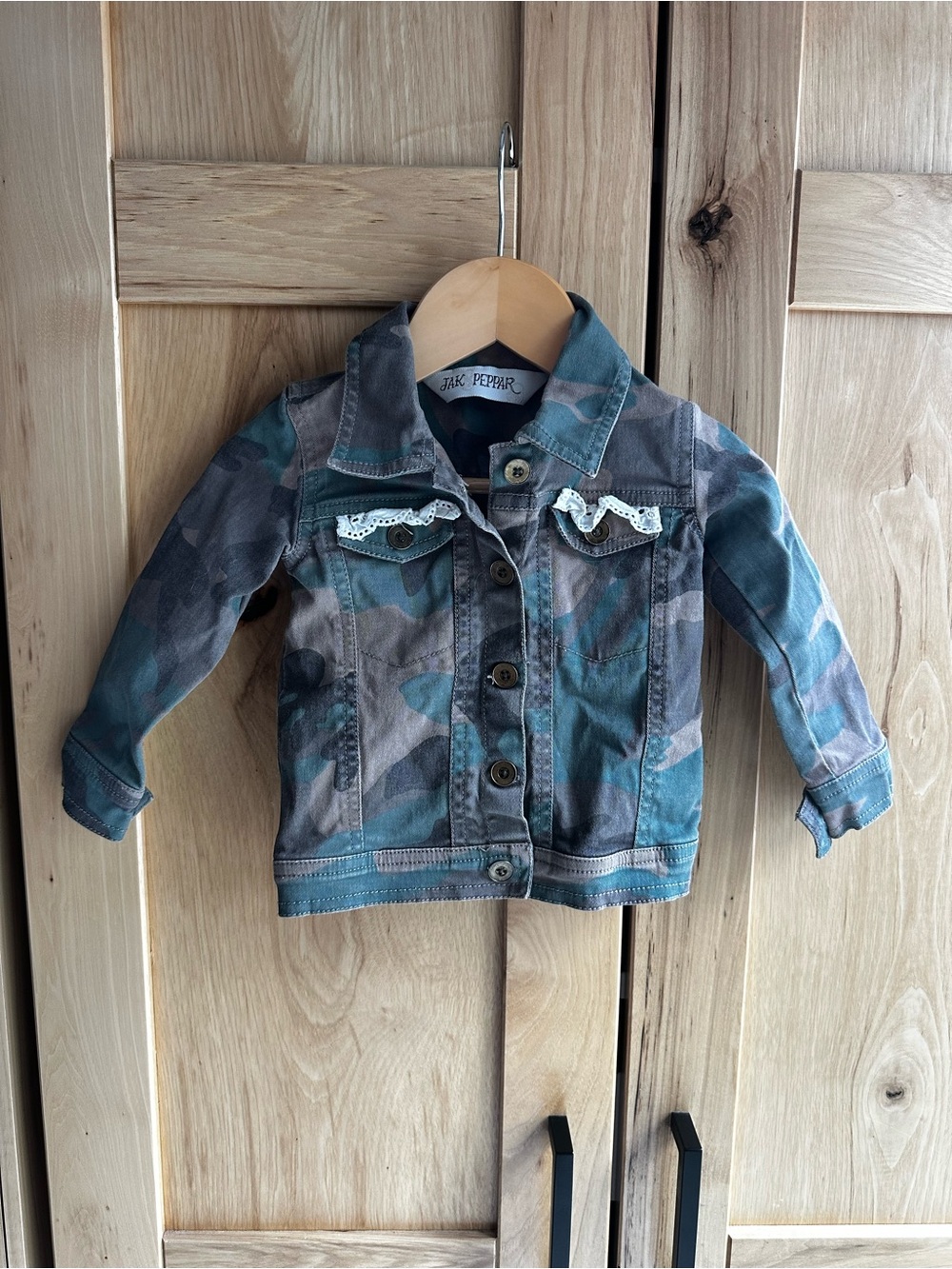 Jak & Peppar Boho Embroidered Bull Skull Camo Jacket 18M